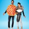 Pepperoni Pizza and Pizza Cutter Adult Couples Costume Set Food Tunics Funny Halloween Party Outfit
